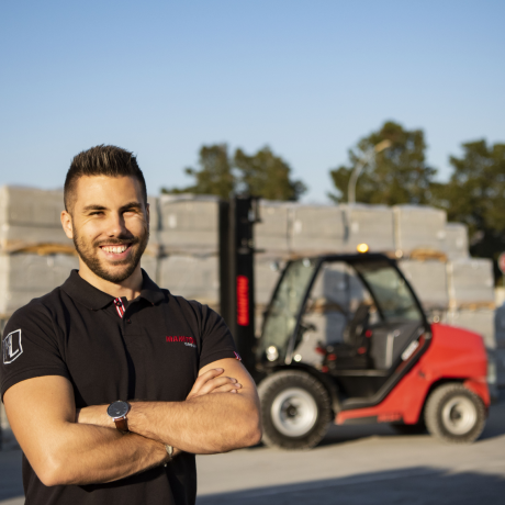 Man and his forklift